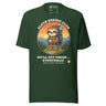 Sloth Hiking Club: Hilltop T-Shirt in Forest, full front view with the printed neck label