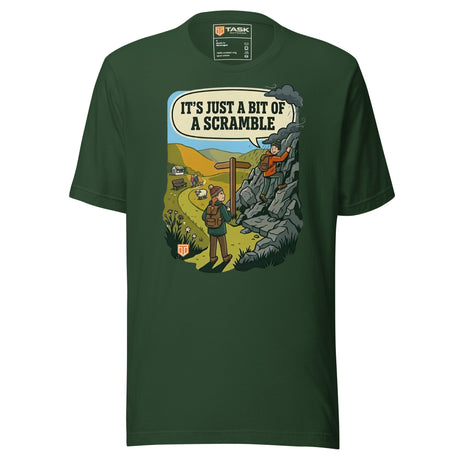 It's Just a Bit of a Scramble T-Shirt in Forest, front view