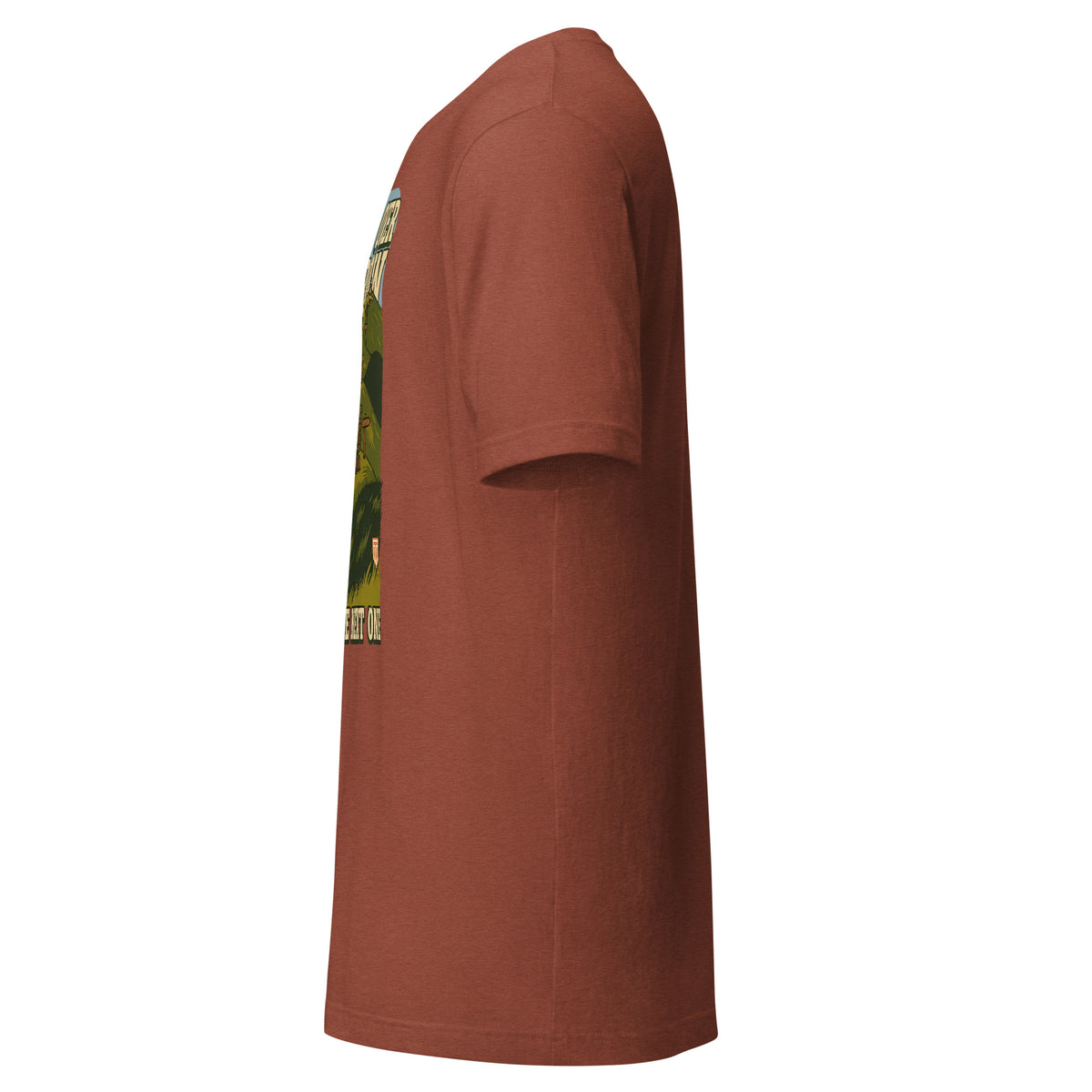 It's Just Over the Brow T-Shirt in Heather Clay, left side view