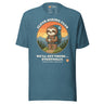 Sloth Hiking Club: Hilltop T-Shirt in Heather Deep Teal, full front view with the printed neck label
