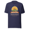Adventure Before Dementia Campervan T-Shirt in Heather Midnight Navy, full front view of the shirt