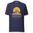 Adventure Before Dementia Camping T-Shirt in Heather Midnight Navy, front view with the tent print on marled fabric