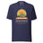 Adventure Before Dementia Campervan T-Shirt in Heather Midnight Navy, full front view of the shirt