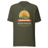 Adventure Before Dementia Campervan T-Shirt in Military Green, full front view of the shirt