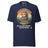 Sloth Hiking Club: Hilltop T-Shirt in Navy, full front view with the printed neck label
