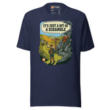 It's Just a Bit of a Scramble T-Shirt in Navy, front view