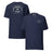 Drone Pilot T-shirt in Navy, back and front, with the off-white stencil patch print on the back and left chest