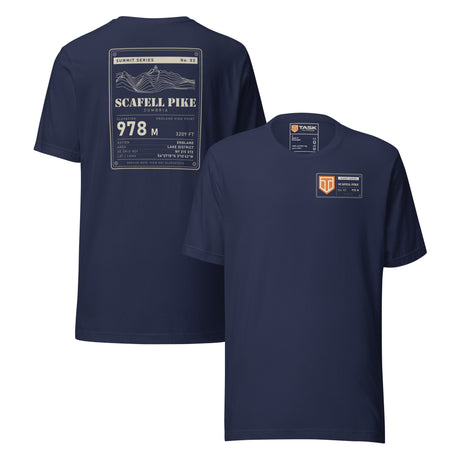 Summit Series Scafell Pike T-Shirt in Navy, back and front view