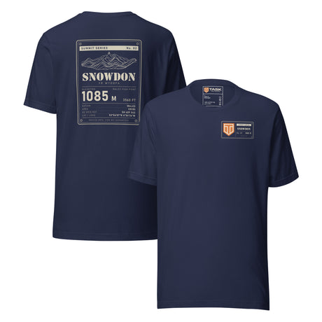 Summit Series Snowdon T-Shirt in Navy, back and front view