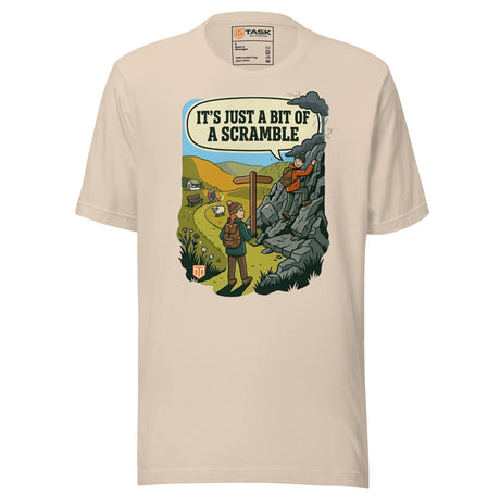 It's Just a Bit of a Scramble T-Shirt in Soft Cream, front view