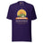 Adventure Before Dementia Camping T-Shirt in Team Purple, front view with the tent and campfire compass print