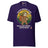 Sloth Hiking Club: Walking T-Shirt in Team Purple, full front view with the printed neck label