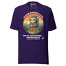 Sloth Hiking Club: Hilltop T-Shirt in Team Purple, full front view with the printed neck label