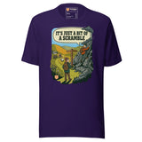 It's Just a Bit of a Scramble T-Shirt in Team Purple, front view