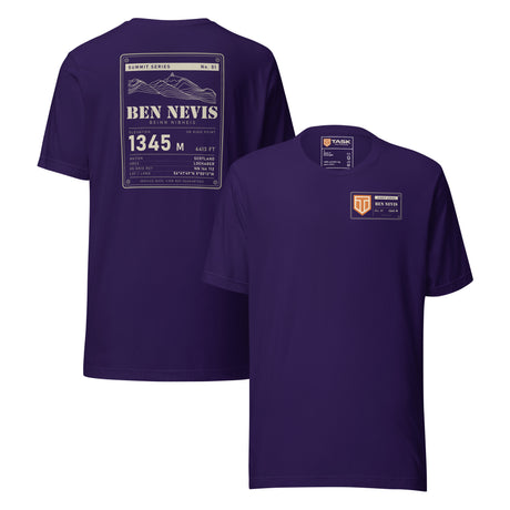 Summit Series Ben Nevis T-Shirt in Team Purple, back and front view