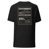 Summit Series Slieve Donard T-Shirt in Vintage Black, full back view of the Slieve Donard 850 m data-plate print