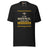 Task "In My Defence, I Was Left Unsupervised" T-shirt in Vintage Black, front view with stencil slogan print