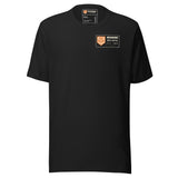 Summit Series Ben Nevis T-Shirt in Vintage Black, front view with the left-chest badge and printed Task Outdoor neck label