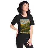 Woman with her hand on her hip wearing the It's Just Over the Brow T-Shirt in Vintage Black