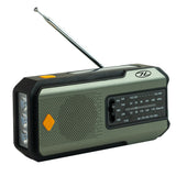 Highlander Universal Survival Emergency Hub radio from the front left on white background