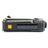 Highlander Universal Survival Emergency Hub fm solar radio from the top on white background