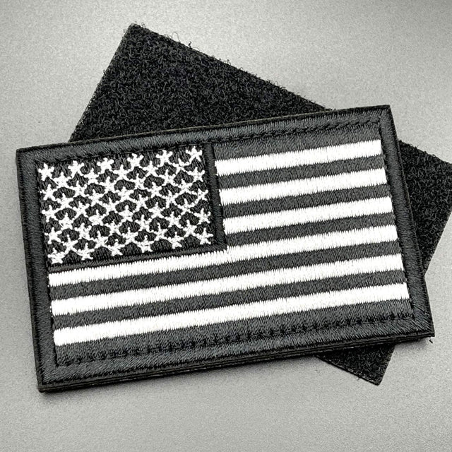 Black USA Flag Patch, Hook & Loop, 8cm | Task Outdoor