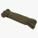 Highlander Utility Rope 15m in olive green, 5mm braided cord coiled in a hank