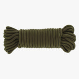 Highlander Utility Rope 15m in olive green, 9mm braided cord coiled in a hank