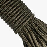 Close-up of the braided polyester outer on the Highlander Utility Rope, 9mm