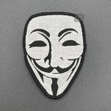 Guy Fawkes Mask Patch, Hook & Loop, 8cm