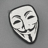 Guy Fawkes Mask Patch, Hook & Loop, 8cm