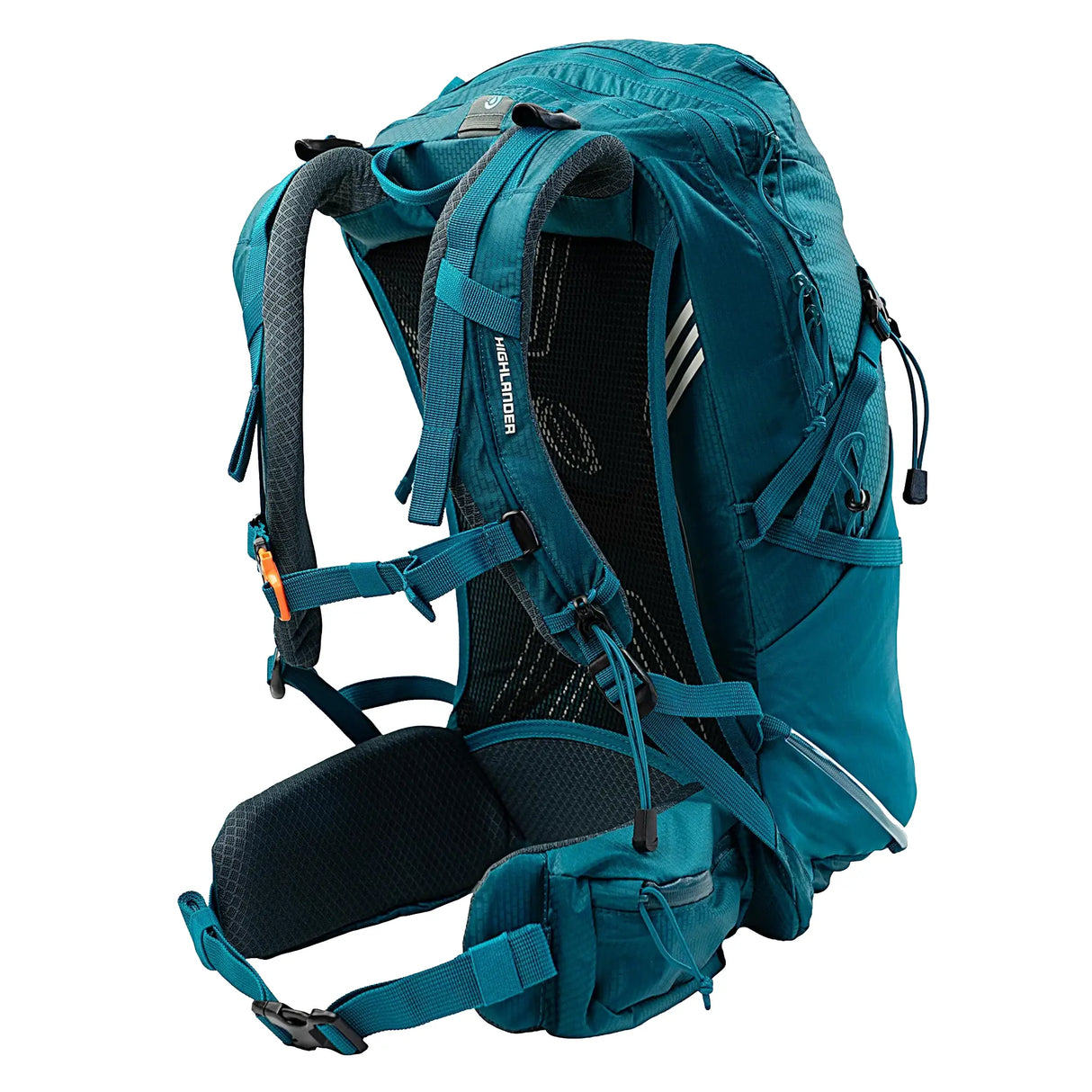 Highlander Women's Vega Rucksack 25L - in Teal from the back on white background