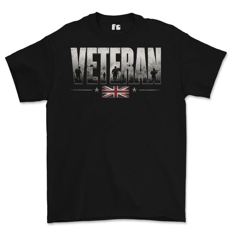British Army Veteran Printed T-Shirt - Black