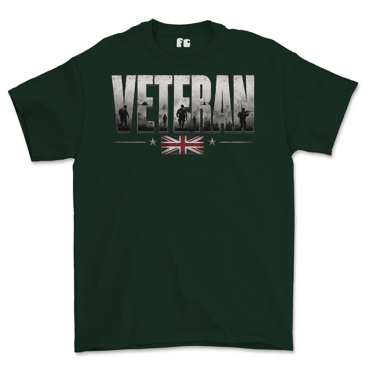 British Army Veteran Printed T-Shirt - Green