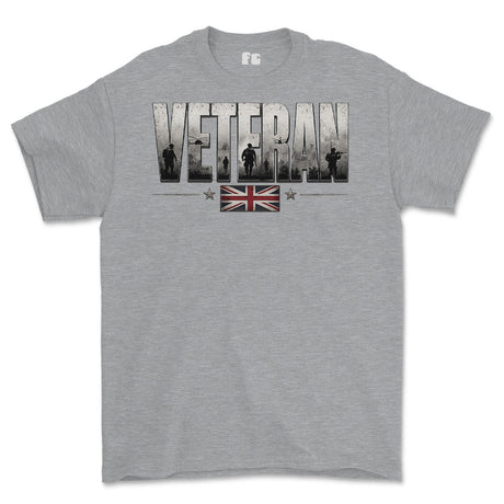 British Army Veteran Printed T-Shirt - Sports Grey