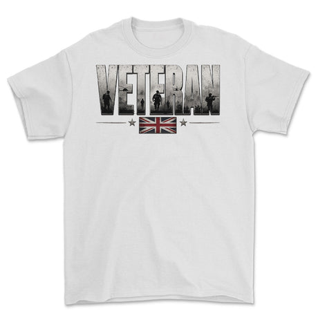 British Army Veteran Printed T-Shirt - White