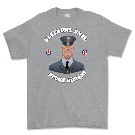 Veterans Rule 'Proud RAF Airman' Printed T-Shirt - Sports Grey