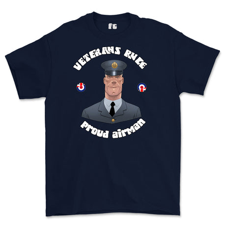 Veterans Rule 'Proud RAF Airman' Printed T-Shirt - Navy Blue
