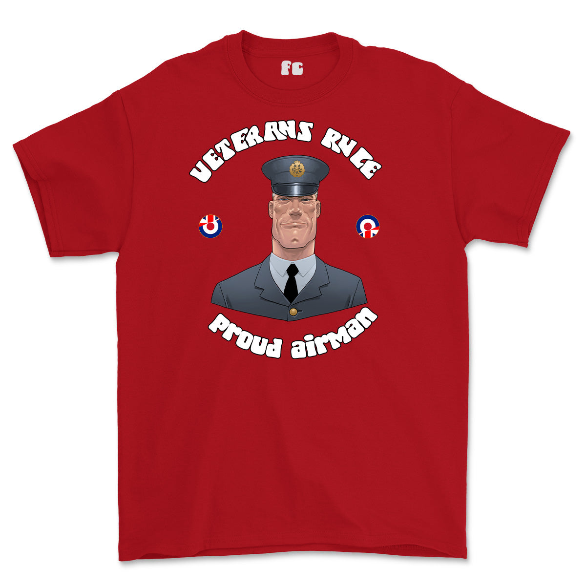 Veterans Rule 'Proud RAF Airman' Printed T-Shirt - Red