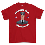 Veterans Rule 'Proud RAF Airman' Printed T-Shirt - Red