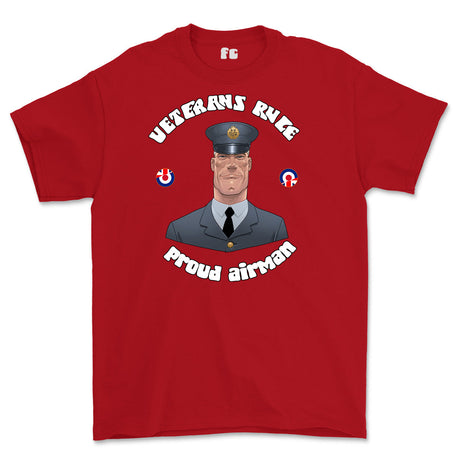 Veterans Rule 'Proud RAF Airman' Printed T-Shirt - Red
