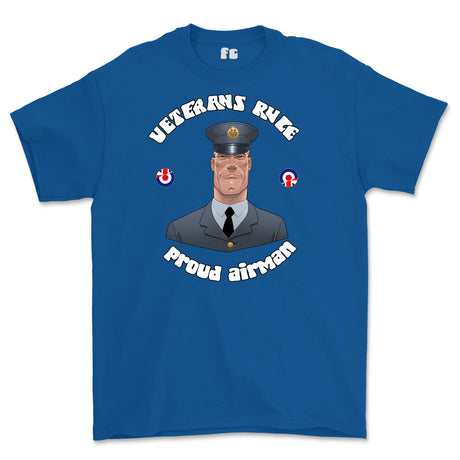 Veterans Rule 'Proud RAF Airman' Printed T-Shirt - Royal Blue