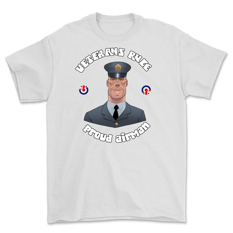 Veterans Rule 'Proud RAF Airman' Printed T-Shirt - White