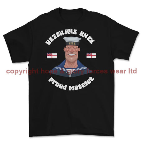 Veterans Rule 'Proud Matelot' Printed T-Shirt - Black
