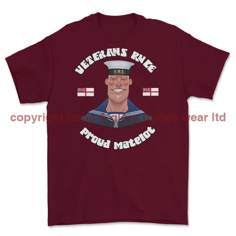 Veterans Rule 'Proud Matelot' Printed T-Shirt - Maroon