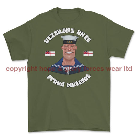 Veterans Rule 'Proud Matelot' Printed T-Shirt - Military Green