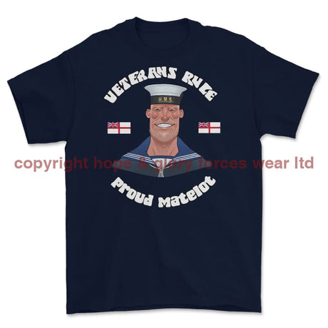 Veterans Rule 'Proud Matelot' Printed T-Shirt - Navy Blue