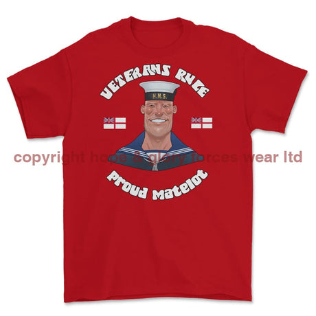 Veterans Rule 'Proud Matelot' Printed T-Shirt - Red
