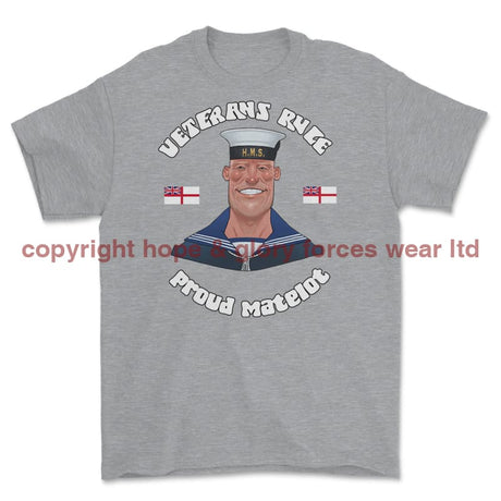Veterans Rule 'Proud Matelot' Printed T-Shirt - Sports Grey