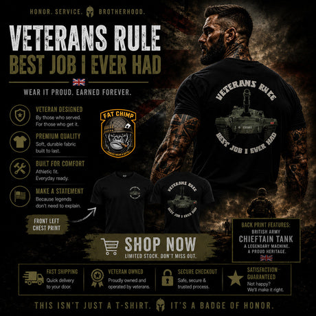 Chieftain Tank Veterans Rule Double Print T-Shirt